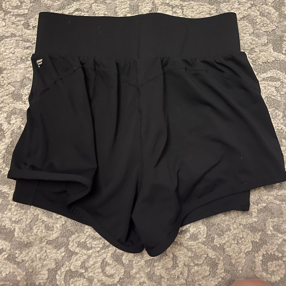 Fabletics size small black double lined shorts